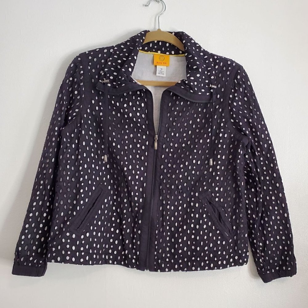 Textured eyelet jacket Black and White Women Size 10